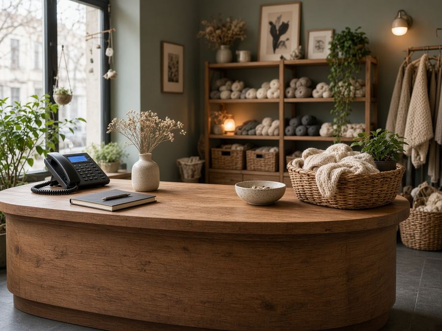 Contact desk at Lunar Shadow Atelier in Leipzig